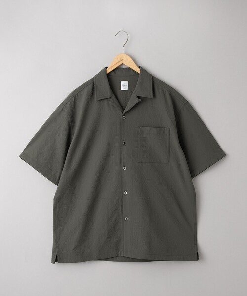 coen（コーエン） シャツ エンボス加工ビンテージライクオープンカラー