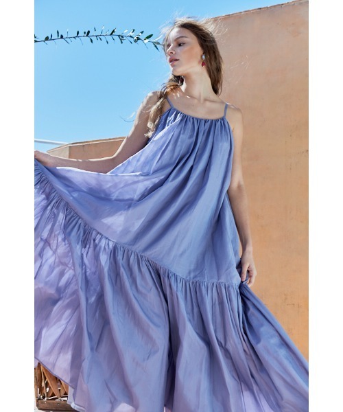 Estella.K ワンピース Dramatic summer belted dress ティアードサマー
