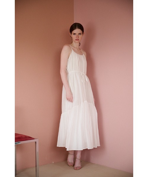 Estella.K ワンピース Dramatic summer belted dress ティアードサマー