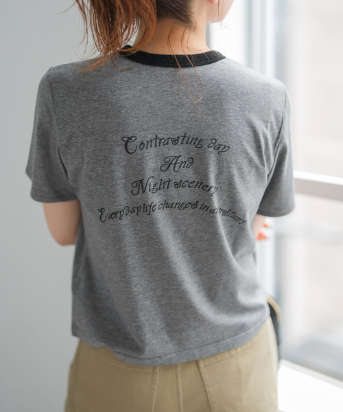 Spick＆Span tシャツ リンガーロゴTシャツ レディース