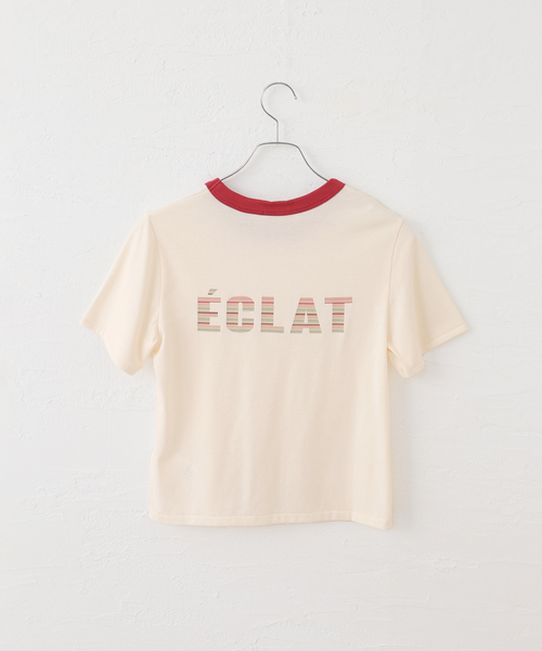 Spick＆Span tシャツ リンガーロゴTシャツ レディース