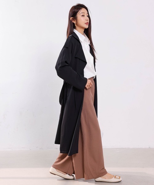 トレンチコート コート 美しい薄手テロントレンチコート レディース