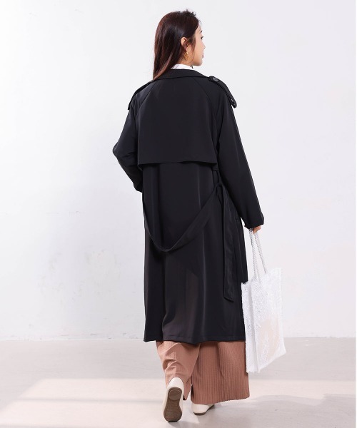 トレンチコート コート 美しい薄手テロントレンチコート レディース