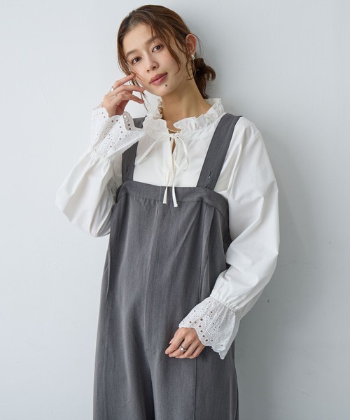 anyfee サロペット オーバーオール 「anyfee/プラスサイズ」ストレッチ