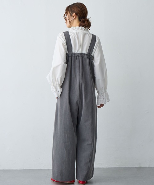 サロペット オーバーオール 「anyfee/プラスサイズ」ストレッチタック入りワイドサロペット新色追加 レディース | anyfee | 15