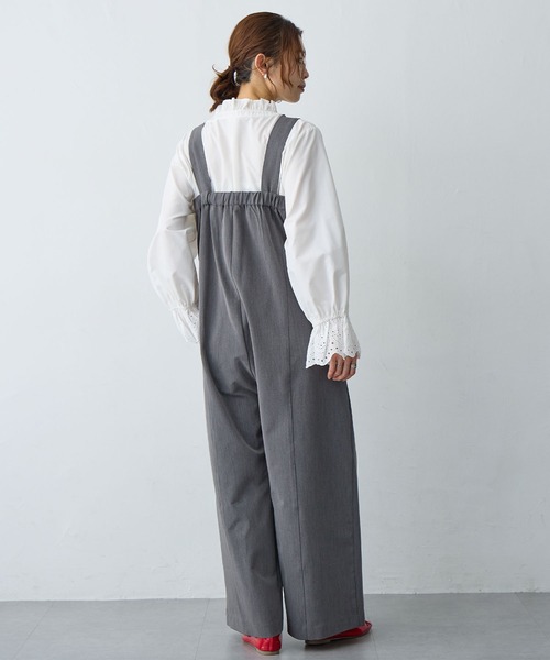 サロペット オーバーオール 「anyfee/プラスサイズ」ストレッチタック入りワイドサロペット新色追加 レディース | anyfee | 16