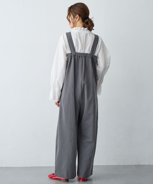 サロペット オーバーオール 「anyfee/プラスサイズ」ストレッチタック入りワイドサロペット新色追加 レディース | anyfee | 21