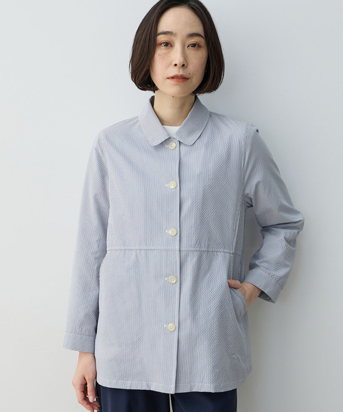 DECOY SINCE 1981 ステンカラーコート コート ジャガードストライプ