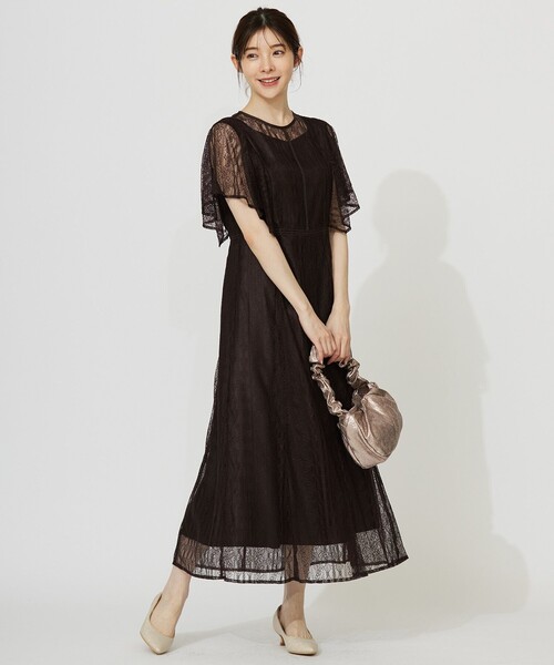 ANY SIS（エニィスィス） ドレス ストライプレーシー ドレス 