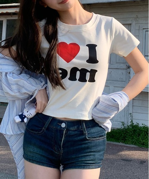 gossip!ロサンゼルス tシャツ Y2K ハート 半袖Tシャツ レディース