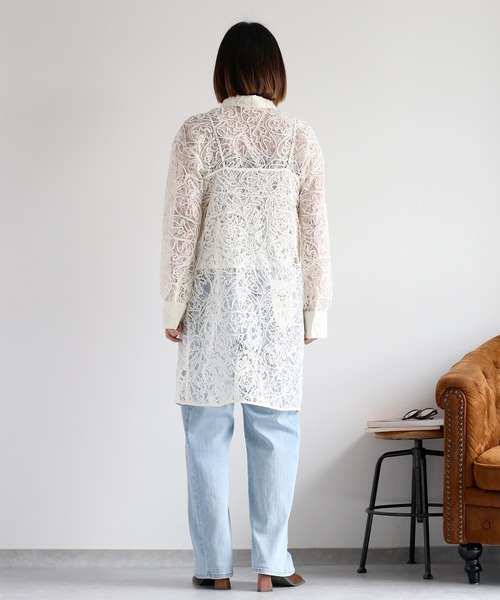 cepo（セポ） ブラウス シャツ 「セットアップ対応」ロープ刺繍シアー