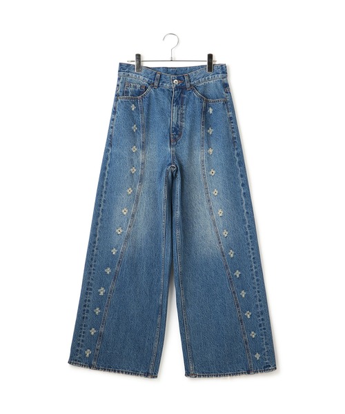 オーダー受付可能デニム セール】Overalls Gimmick Wide Straight Denim Pants Removable