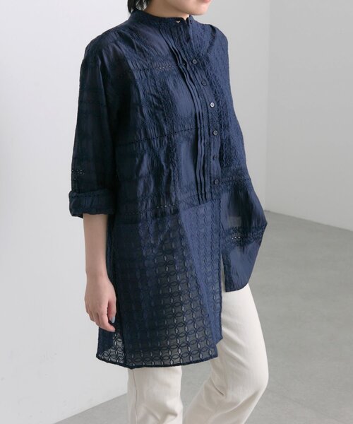 ear PAPILLONNER ブラウス シャツ レース切替ブラウス「SUM1
