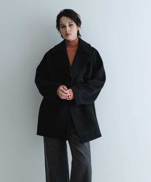 美品　Curensology オーラピーコート TICCAピーコート　black TICCA（ティッカ） ピーコート FREE ブラック レディース : ZOZOTOWN