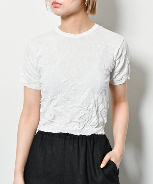 ニット セーター SAYAKA DAVIS CRINKLD PETITE KNIT TANK UKT106-CK：ニット レディース
