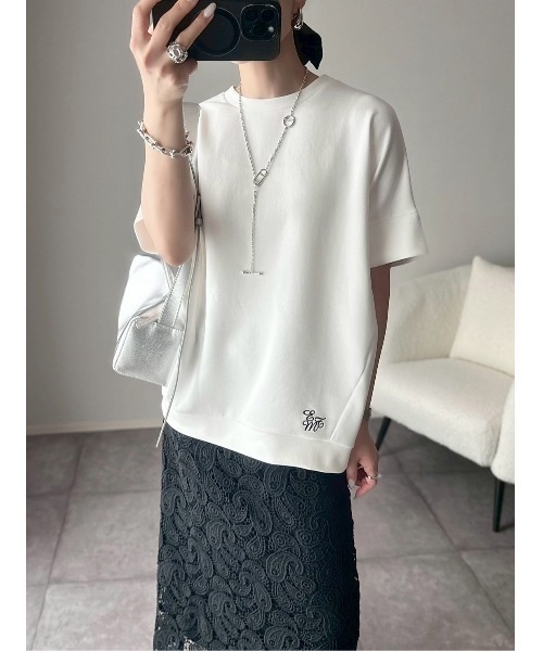 tシャツ ライトダンボールエンブロイダリーコクーンプルオーバー レディース