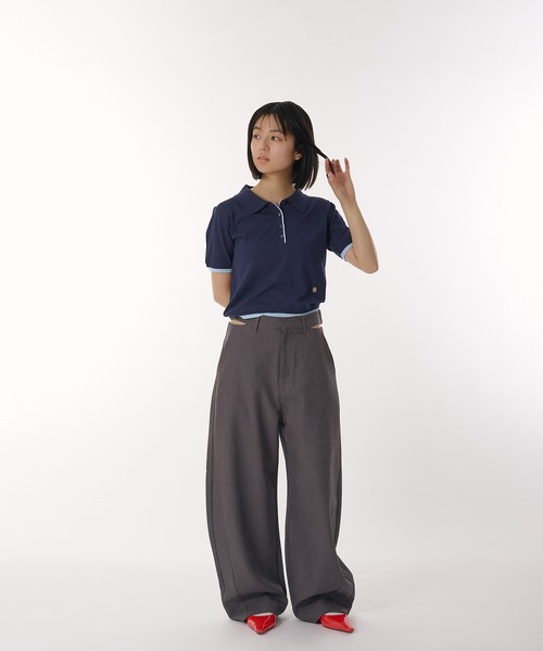 MUHET（ミュエータ） ポロシャツ ポロ sheer polo knit / シアーポロ