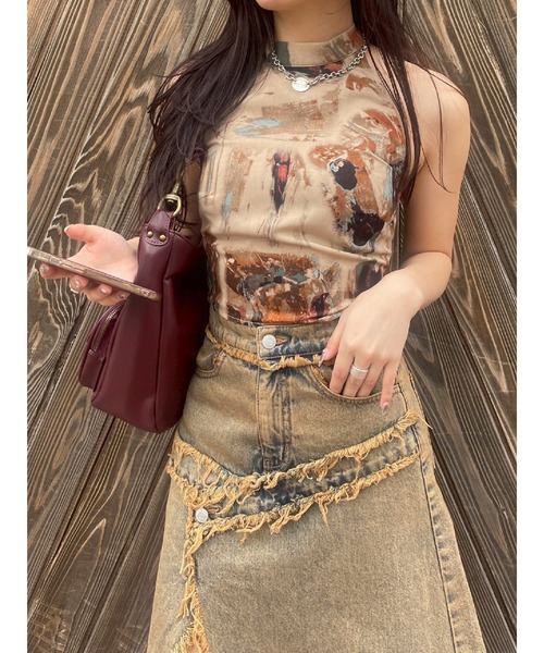 EVRIS tシャツ バックリボンホルターネックトップス レディース