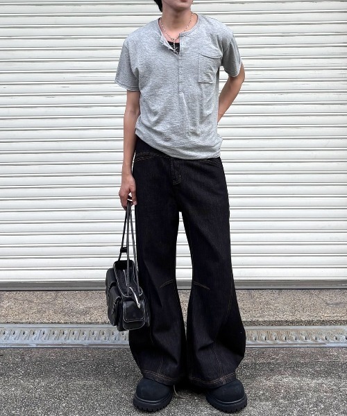Chikashitsu+（チカシツプラス） ワイドパンツ ジーンズ 「Chikashitsu
