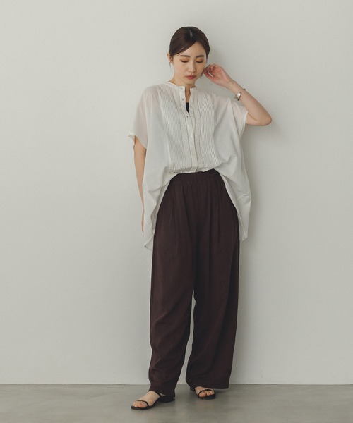 Noia ブラウス シャツ ピンタック レースシャツ レディース