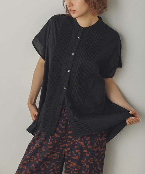 Noia ブラウス シャツ ピンタック レースシャツ レディース