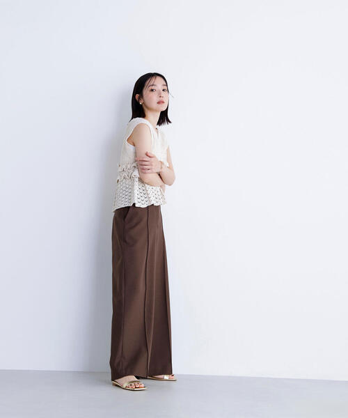 Chinatsu Aoyama フリル付きニットセーター Chico ニット セーター フリルドッキング袖フレアニット