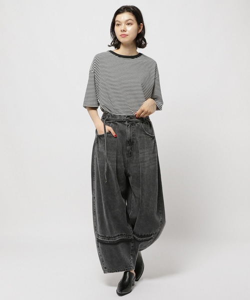 新品タグ付き　ニコアンド てぃらチェックゆるパンツ チャコール Mサイズ☆ ニコアンド てぃらチェックゆるパンツ Mサイズ✖️2本（ブラウン
