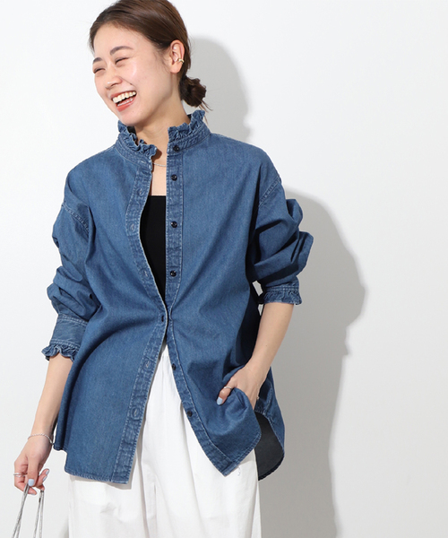 「JOURNAL STANDARD relume」 長袖ブラウス FREE ブルー系その他 レディース