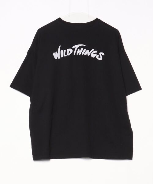 「WILD THINGS」 刺繍7分袖Tシャツ L ブラック メンズ