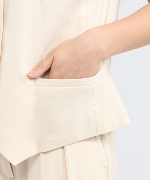 美品】エポカ ロングフリンジジレ アイボリー40 EPOCA ベスト ジレ