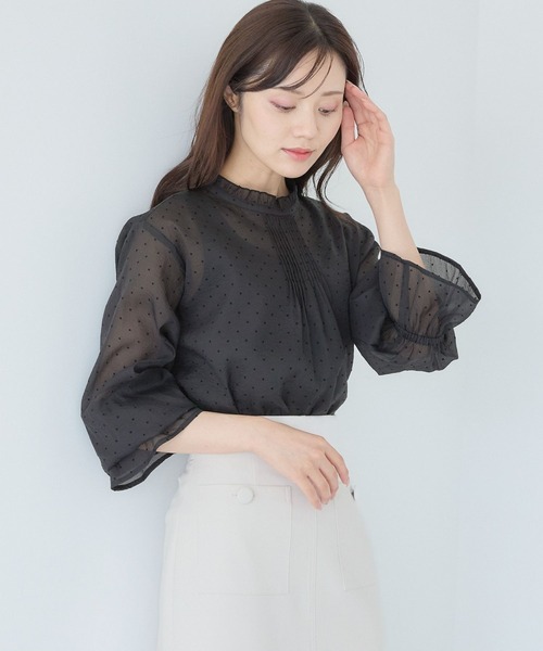ブラウス シャツ フロッキードットシアーブラウス579751 レディース