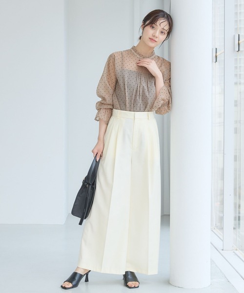 ブラウス シャツ フロッキードットシアーブラウス579751 レディース Andemiu ブラウス シャツ フロッキードットシアーブラウス579751