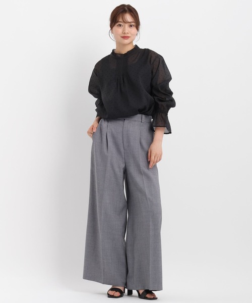 ブラウス シャツ フロッキードットシアーブラウス579751 レディース Andemiu ブラウス シャツ フロッキードットシアーブラウス579751