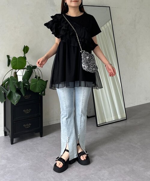 prose verse フリルチュールドッキングペプラムTシャツ prose verse tシャツ フリルチュールドッキングペプラムTシャツ