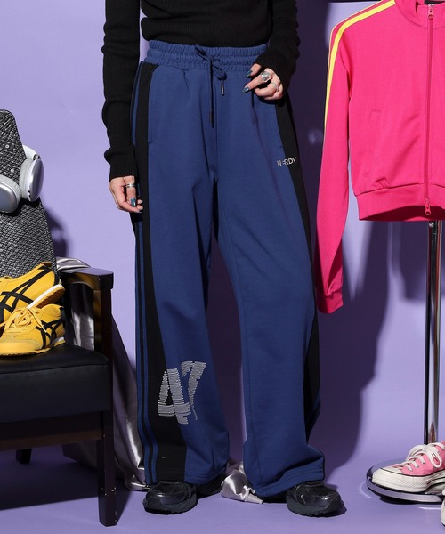 NERDY スウェットパンツ ジャージ カラーブロックスウェットパンツ