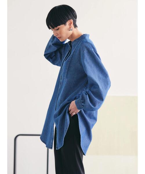 「AMERICAN HOLIC」 長(zhǎng)袖チュニック M インディゴブルー レディース