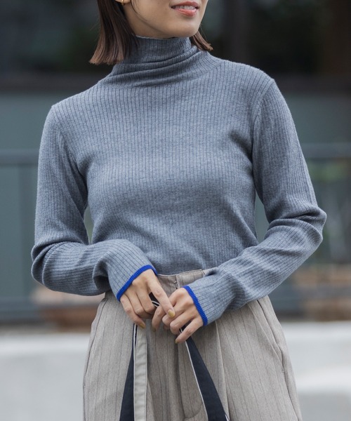 THE CRAFT CREW PRODUCTS ニット セーター 「吸湿発熱」ライン配色