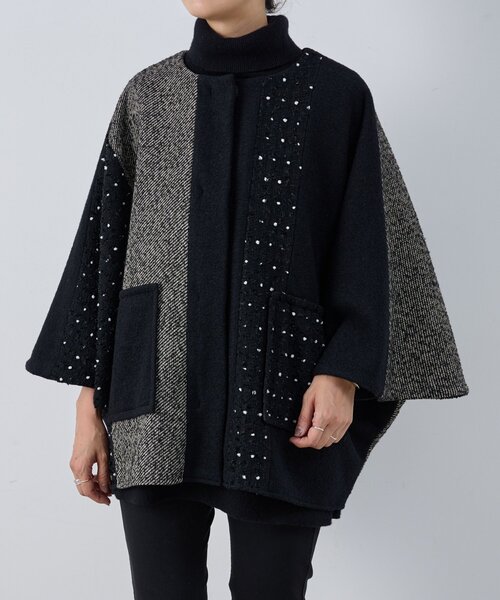 BEARDSLEY（ビアズリー） コート アウター パッチワークポンチョコート