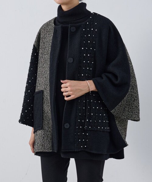 BEARDSLEY（ビアズリー） コート アウター パッチワークポンチョコート