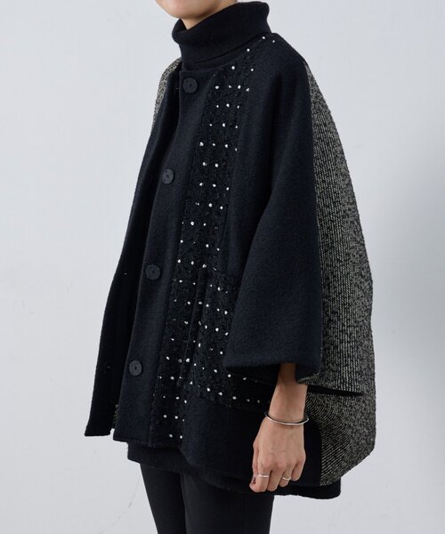 BEARDSLEY コート アウター パッチワークポンチョコート
