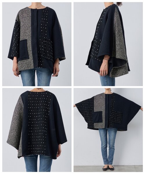 BEARDSLEY（ビアズリー） コート アウター パッチワークポンチョコート