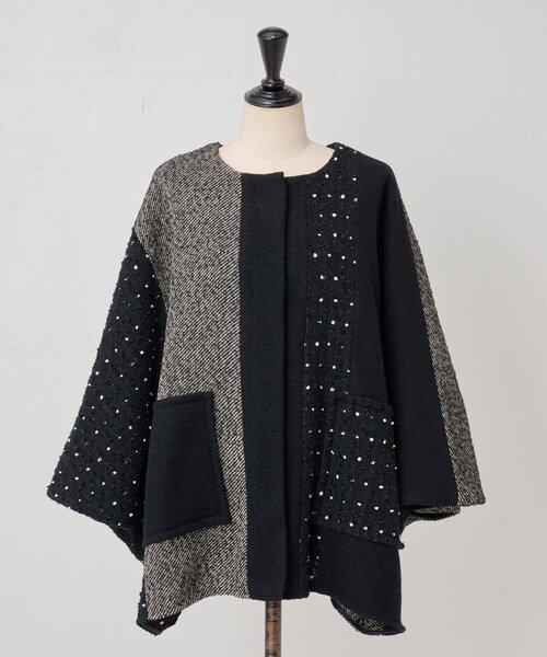BEARDSLEY（ビアズリー） コート アウター パッチワークポンチョコート