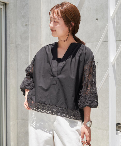 新品　SLOBE IENA 　長袖ブラウス　Freeサイズ SLOBE IENA（スローブイエナ） 長袖ブラウス FREE ブラック レディース