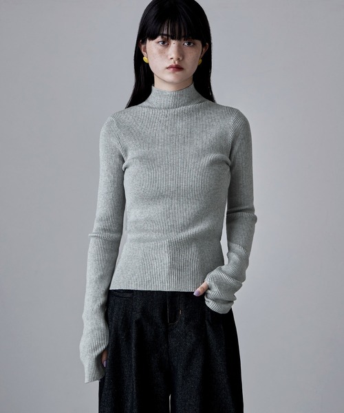 etoll.（エトル） ニット セーター サムホールハイネックリブニット