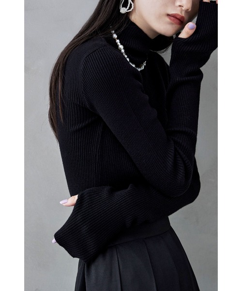 etoll.（エトル） ニット セーター サムホールハイネックリブニット