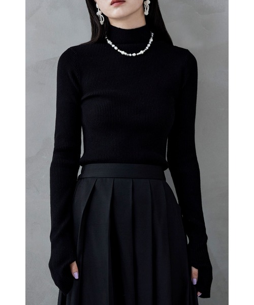 etoll.（エトル） ニット セーター サムホールハイネックリブニット