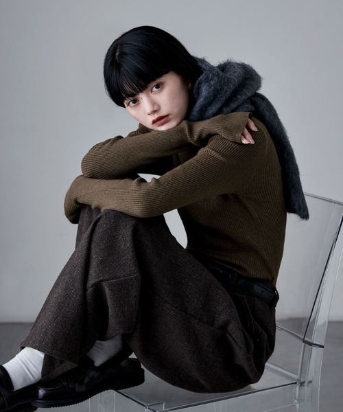 etoll.（エトル） ニット セーター サムホールハイネックリブニット