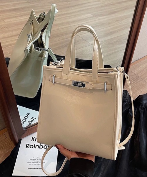 pumpkin port トートバッグ バックルベルト デザイン 縦長