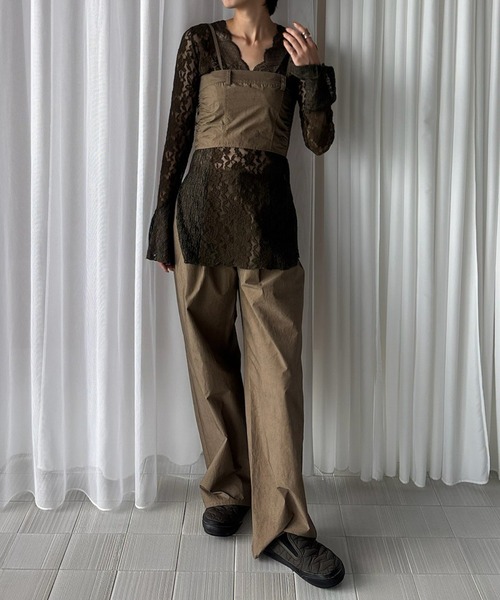 Ameri（アメリ） ワイドパンツ パンツ SAND LIKE BARE SET PANTS