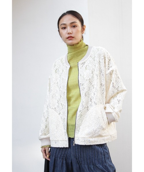 「H.A.K」 ジップアップブルゾン - グリーン レディース_画像2